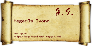 Hegedűs Ivonn névjegykártya